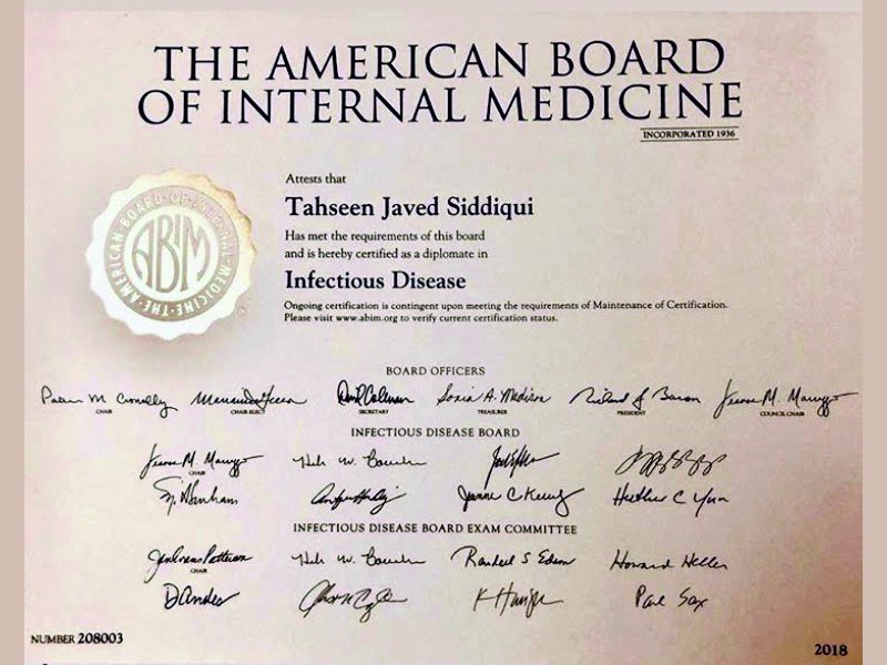 American Board of Internal Medicine — Diplomate — Infectious Disease