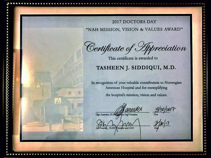 Norwegian American Hospital — Mission, Vision & Values Award